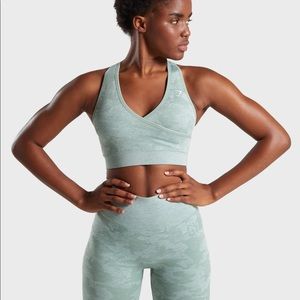 Gymshark green camo bra